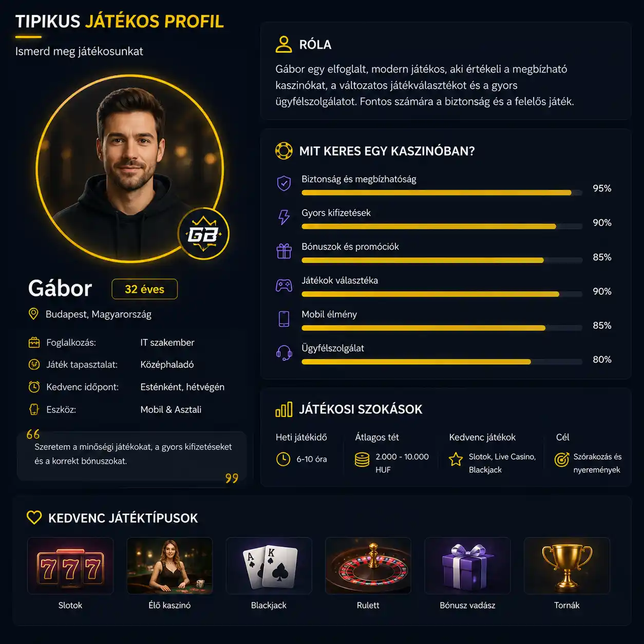 Tipikus Vox játékos profil illusztráció